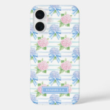 Roze en Blauwe Hortensia Gestreepte