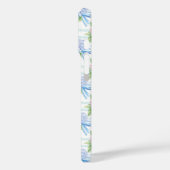 Roze en Blauwe Hortensia Gestreepte Case-Mate iPhone Case (Achterkant / Links)