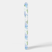 Roze en Blauwe Hortensia Gestreepte Case-Mate iPhone Case (Achterkant / Links)