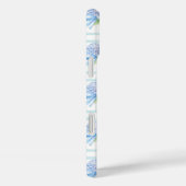 Roze en Blauwe Hortensia Gestreepte Case-Mate iPhone Case (Achterkant / Rechts)