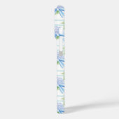 Roze en Blauwe Hortensia Gestreepte Case-Mate iPhone Case (Achterkant / Links)