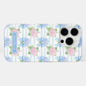 Roze en Blauwe Hortensia Gestreepte Case-Mate iPhone Case (Achterkant (horizontaal))