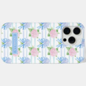 Roze en Blauwe Hortensia Gestreepte Case-Mate iPhone Case (Achterkant (horizontaal))