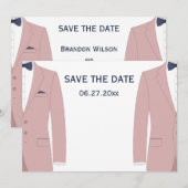 Roze En Blauwe Huwelijksceremonie Voor Homoseksuel Save The Date (Voorkant / Achterkant)