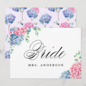 Roze en blauwe hydrangeas Bodembord Feestdagenkaart (Voorkant / Achterkant)