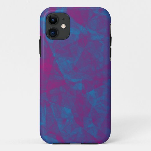 roze en blauwe ijs textuur aangepaste iphone case (Achterkant)