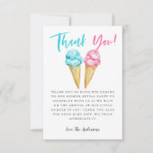 Roze en blauwe ijskreep bedankkaart (Voorkant)