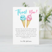 Roze en blauwe ijskreep bedankkaart (Staand voorkant)