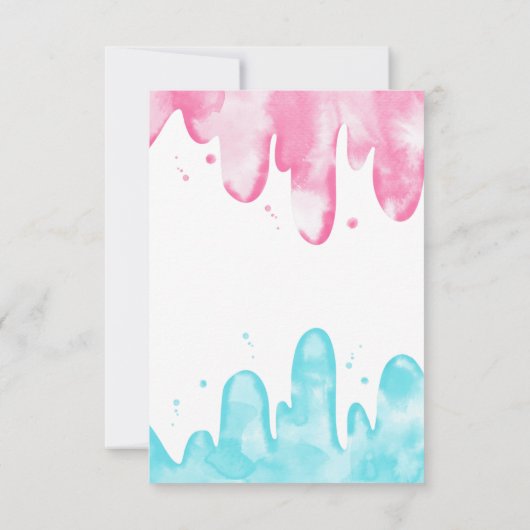 Roze en blauwe ijskreep bedankkaart (Achterkant)