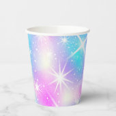 Roze en blauwe inktvlek papieren bekers (Links)