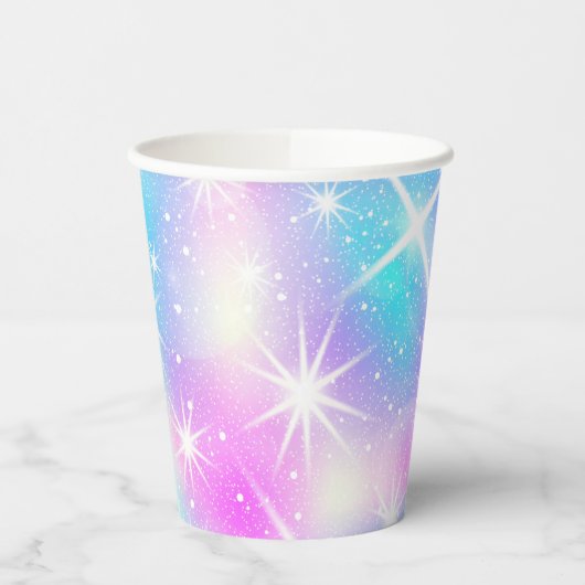 Roze en blauwe inktvlek papieren bekers (Links)