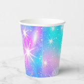 Roze en blauwe inktvlek papieren bekers (Rechts)