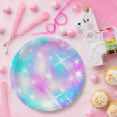 Roze en blauwe inktvlek papieren bordje (Feest)