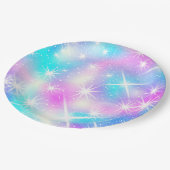 Roze en blauwe inktvlek papieren bordje (Gekanteld)