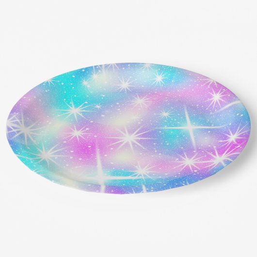 Roze en blauwe inktvlek papieren bordje (Gekanteld)