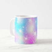 Roze en Blauwe Iridescent Sparkle-mok Koffiemok (Voorkant links)