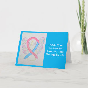 Roze en blauwe kaart Ribbon Angel-kaarten