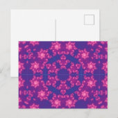 Roze en blauwe kaleidoscoop gradiënt Snowflake Briefkaart (Voorkant / Achterkant)
