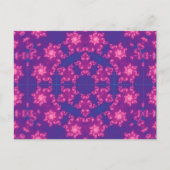 Roze en blauwe kaleidoscoop gradiënt Snowflake Briefkaart (Voorkant)