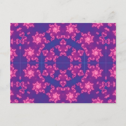 Roze en blauwe kaleidoscoop gradiënt Snowflake Briefkaart (Voorkant)