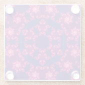 Roze en blauwe kaleidoscoop gradiënt Snowflake Glazen Onderzetter (Achterkant)