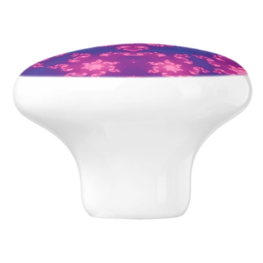 Roze en blauwe kaleidoscoop gradiënt Snowflake Keramische Knop (Zijkant)