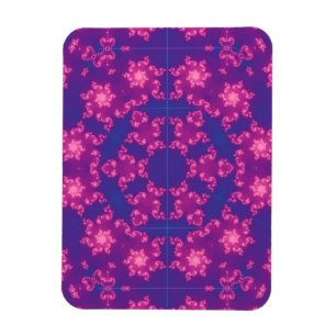 Roze en blauwe kaleidoscoop gradiënt Snowflake Magneet
