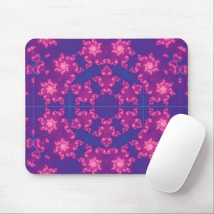 Roze en blauwe kaleidoscoop gradiënt Snowflake Muismat