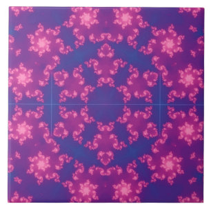 Roze en blauwe kaleidoscoop gradiënt Snowflake Tegeltje