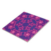 Roze en blauwe kaleidoscoop gradiënt Snowflake Tegeltje (Zijkant)