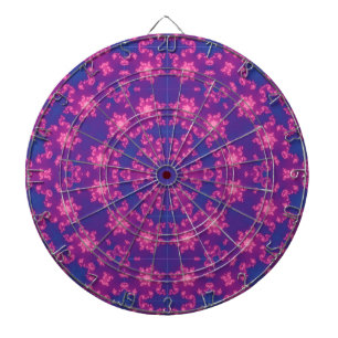 Roze en blauwe kaleidoscoopgradiënt dartbord