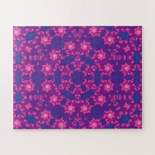 Roze en blauwe kaleidoscoopgradiënt legpuzzel (Horizontaal)