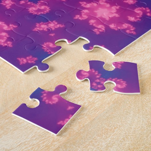 Roze en blauwe kaleidoscoopgradiënt legpuzzel (Zijkant)