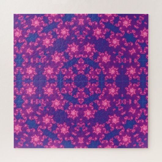 Roze en blauwe kaleidoscoopgradiënt legpuzzel (Horizontaal)