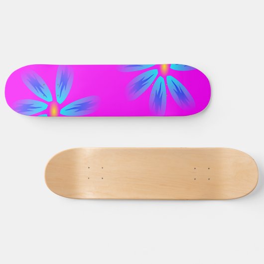 Roze en blauwe kartonnen karton skateboard (Horizontaal)