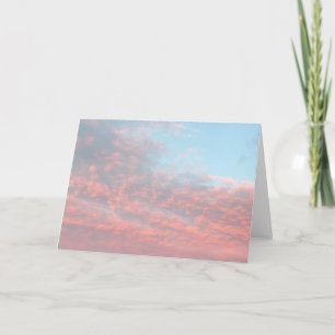 Roze en Blauwe Katoen Snoep Wolken Sunrise Kaart