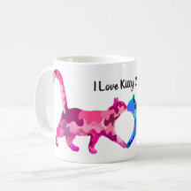 Roze en blauwe kattenliefde hedendaagse kunst