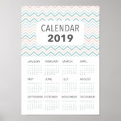 Roze en blauwe kazerkalender 2019 poster (Voorkant)
