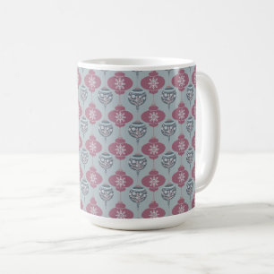 Roze en Blauwe Kerst Ornament Mok