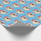  Roze en Blauwe Kerstman Cadeaupapier (Hoek)