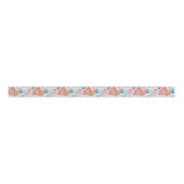 Roze en Blauwe Kerstmis Gingerbread Town Grosgrain Lint (Voorkant)