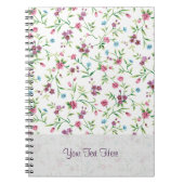 Roze en Blauwe Kleine Patroon Notitieboek (Voorkant)