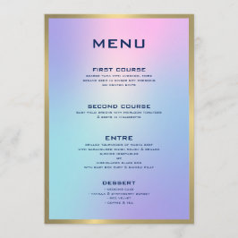 Roze en blauwe kleur, gouden accentuering menu
