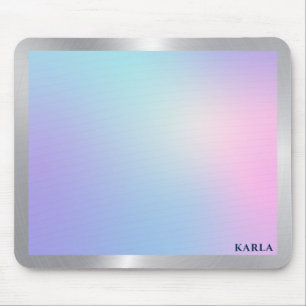 Roze en blauwe kleur, zilvergrijs accent muismat