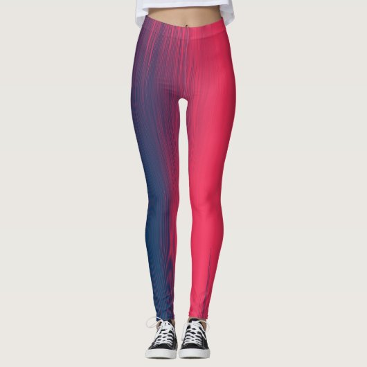 Roze en blauwe kleuren leggings (Voorkant)