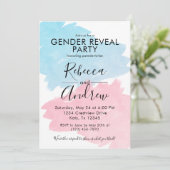 Roze en blauwe kleurenplasma Baby shower onthullen Kaart (Staand voorkant)