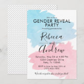 Roze en blauwe kleurenplasma Baby shower onthullen Kaart (Voorkant / Achterkant)