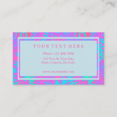Roze en blauwe kleurstofpatroon en Jouw tekst Visitekaartje (Achterkant)