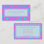 Roze en blauwe kleurstofpatroon en Jouw tekst Visitekaartje (Voorkant / Achterkant)