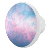 Roze en blauwe, kosmische katoenen Snoep Sky Keramische Knop (Rechts)